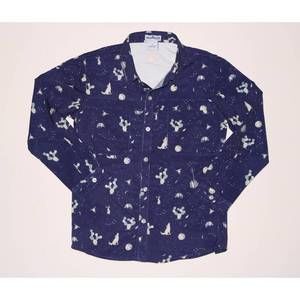 NEW BLUE QUAIL CLOTHING CO. boy's button down shirt in navy desert cactus